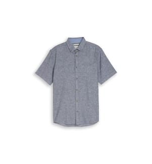Chemise en coton lin imprimé - Navy Design
