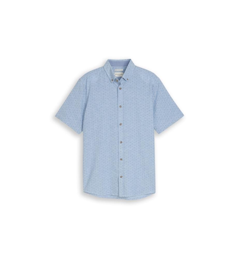 Chemise en coton lin imprimé - Bleeched Blue Design
