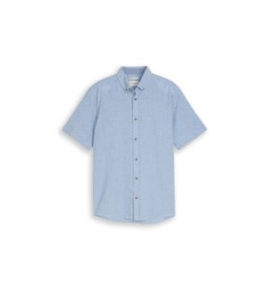 Chemise en coton lin imprimé - Bleeched Blue Design