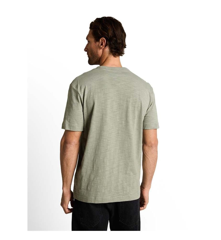 T-shirt en mélange avec impression de photos - Gris ombré olive