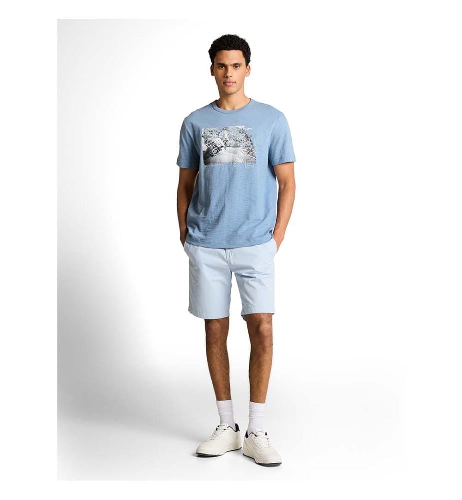 T-shirt en mélange avec impression photo - Mountain Spring Blue