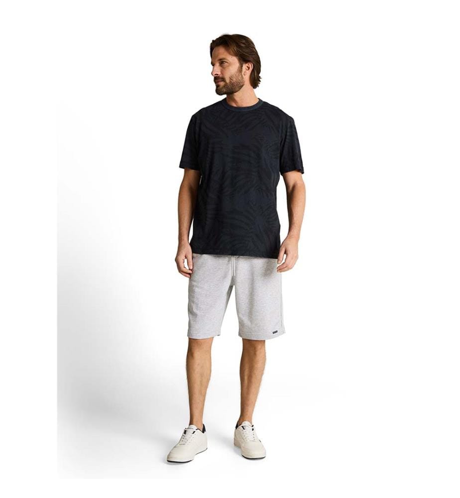 T-shirt avec imprimé all-over - Navy Tonal Leaf Design