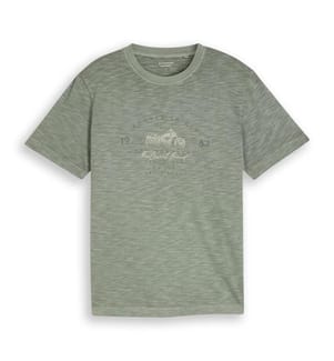 T-shirt en mélange avec imprimé - Gris olive ombré