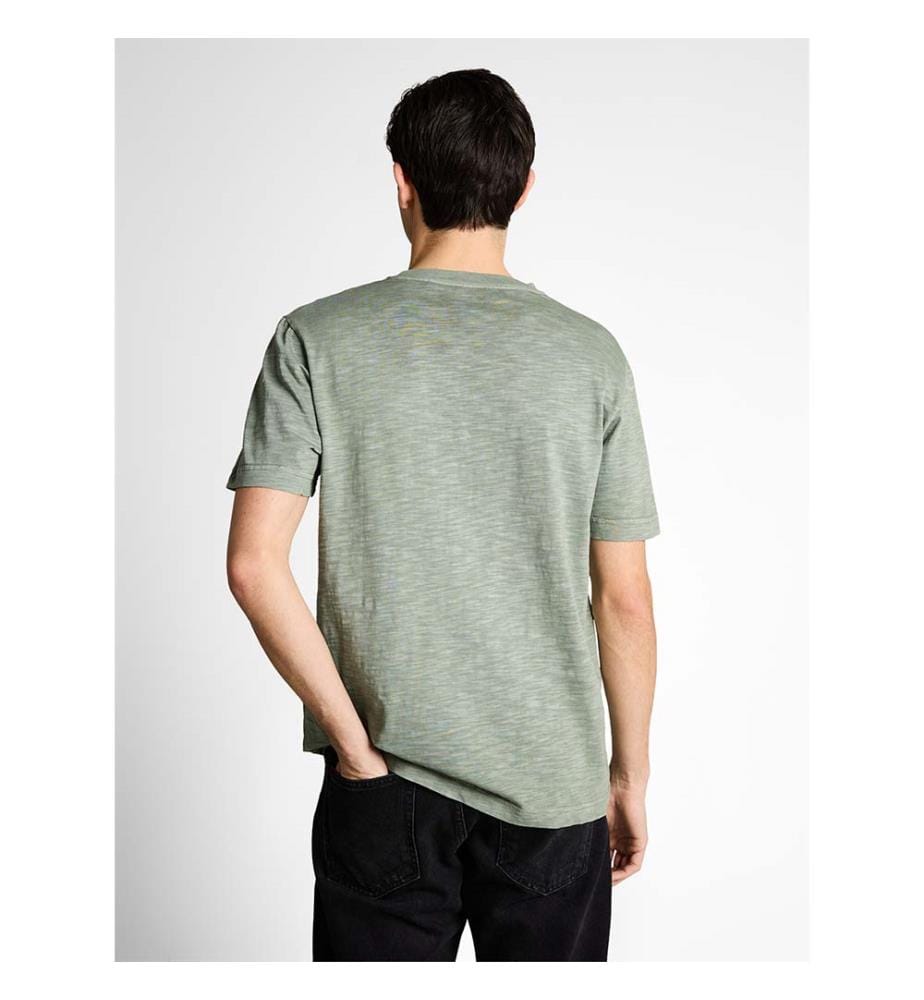 T-shirt en mélange avec imprimé - Gris olive ombré