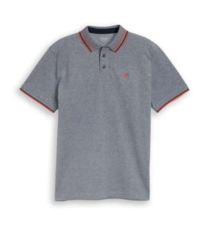 Polo piqué avec logo - Piqué bicolore blanc marine