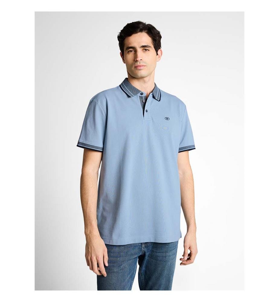 Polo en piqué avec logo - Mountain Spring Blue