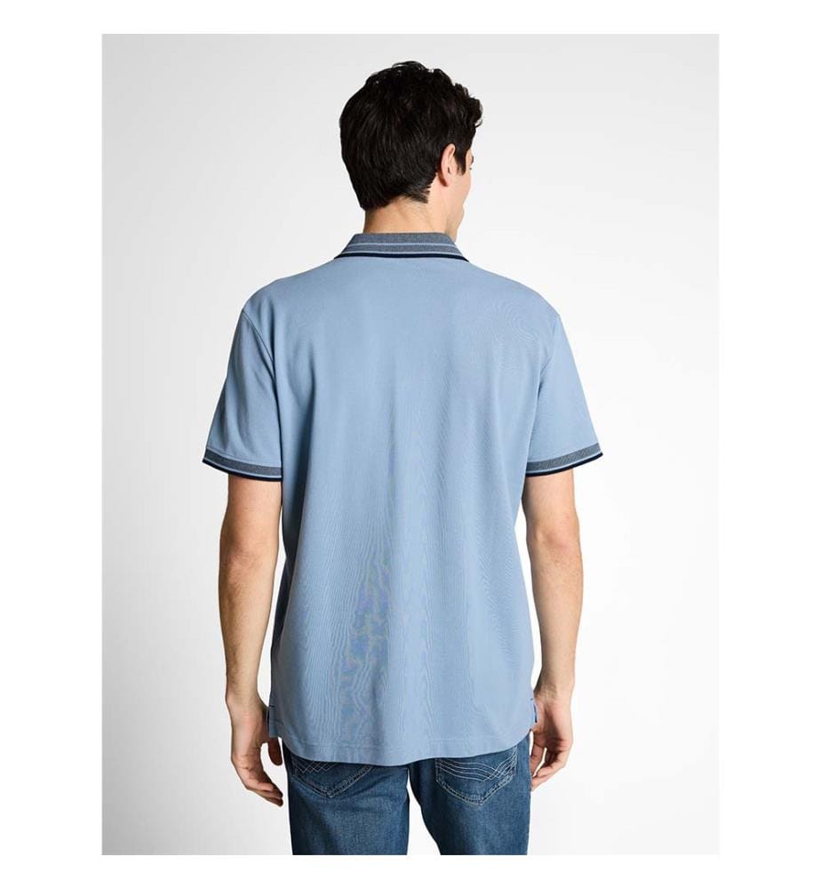 Polo en piqué avec logo - Mountain Spring Blue