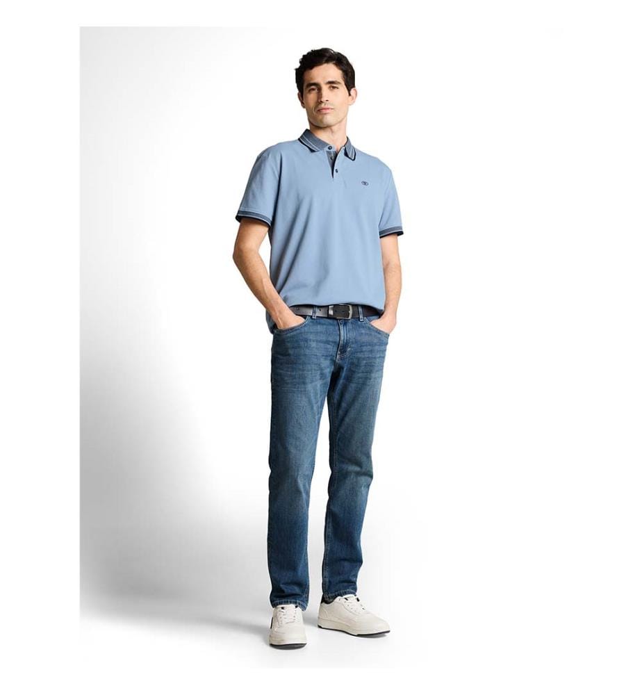 Polo en piqué avec logo - Mountain Spring Blue