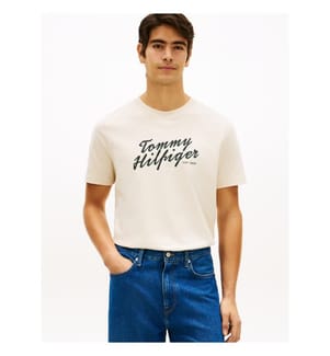 T-Shirt Été Graphique avec Texte - Beige