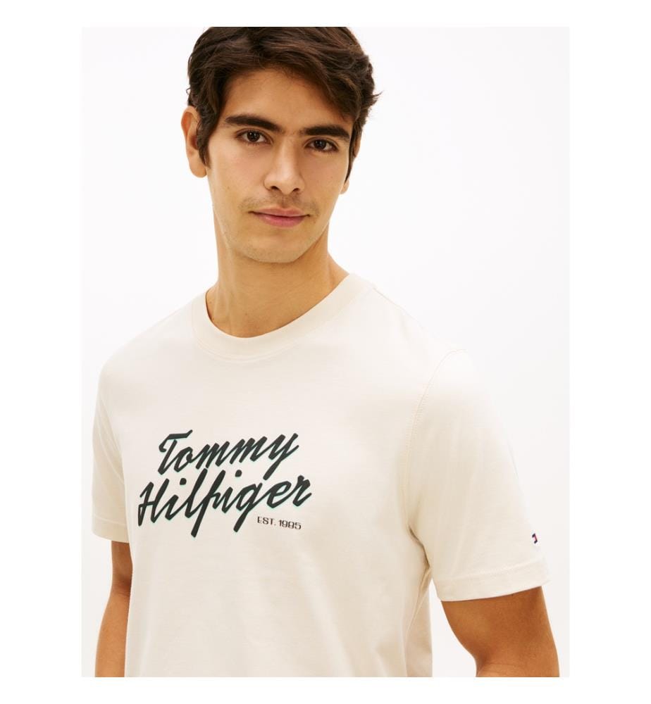 T-Shirt Été Graphique avec Texte - Beige
