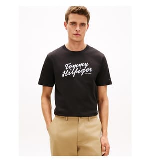T-shirt Été Graphique avec Texte - Noir