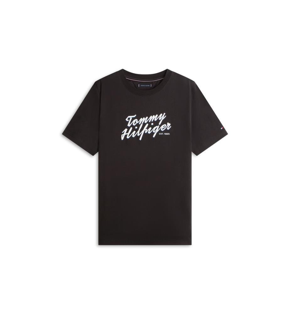 T-shirt Été Graphique avec Texte - Noir