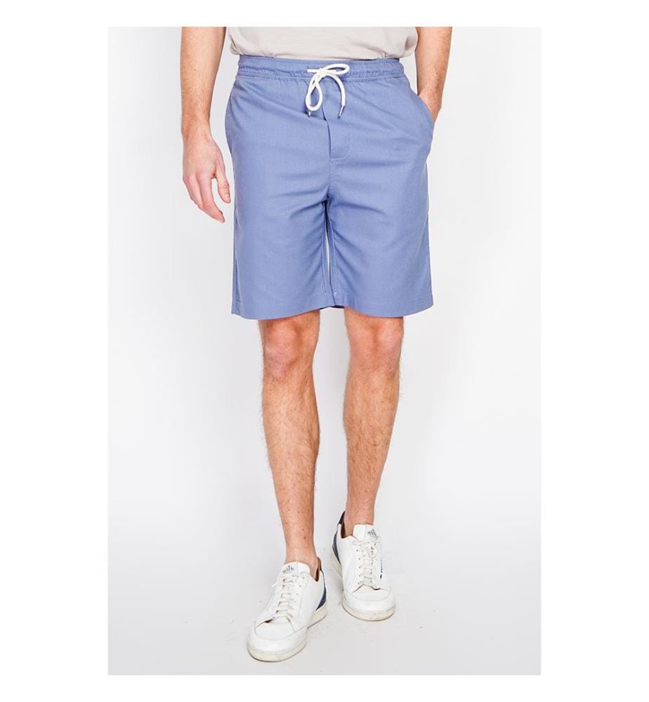 Bermuda Ceinture Élastiquée avec Cordon de Serrage - Jeans Bleus