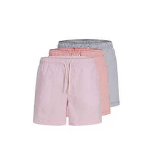 Lot de 3 Shorts de bain - Marine, Rouge et Lilas