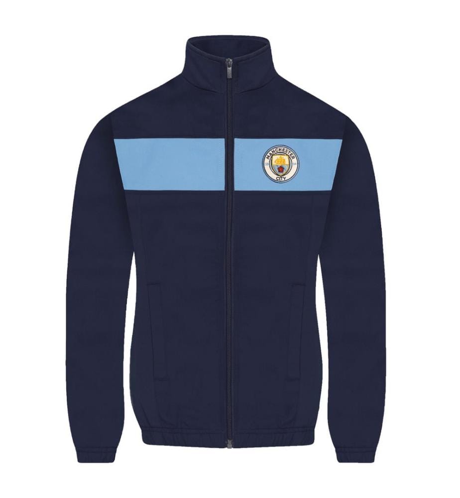 Manchester City FC - Ensemble de survêtement motif/style rayures contrastées - Garçon