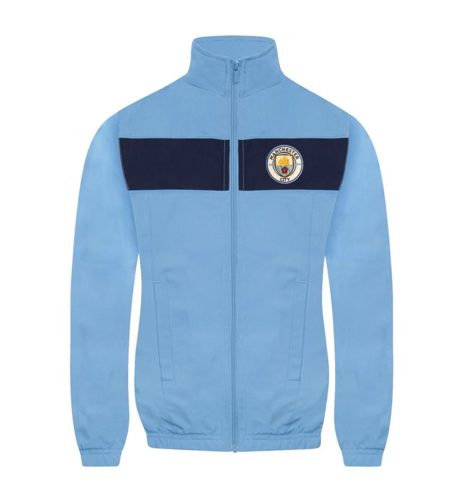 Manchester City FC - Ensemble de survêtement motif/style rayures contrastées - Garçon