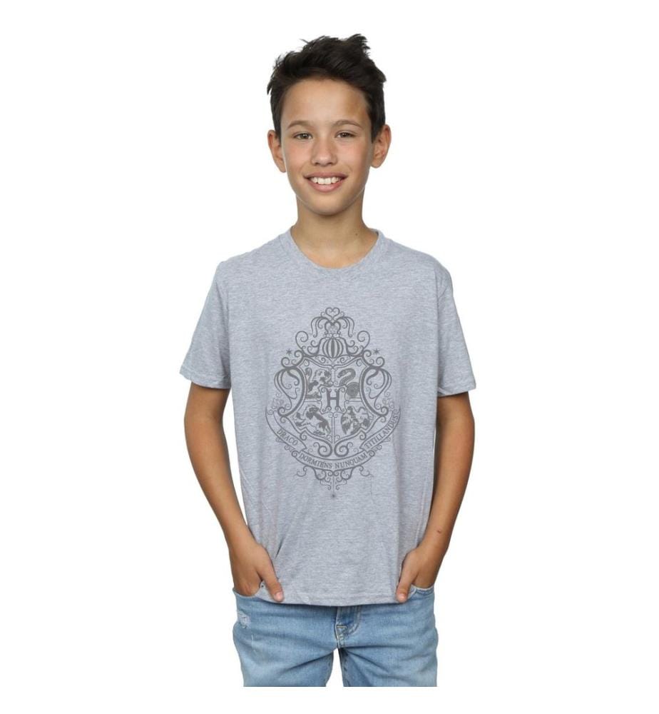 Harry Potter - T-shirt manches courtes motif/style emblème de Poudlard HOGWARTS DRACO DORMIENS - Garçon