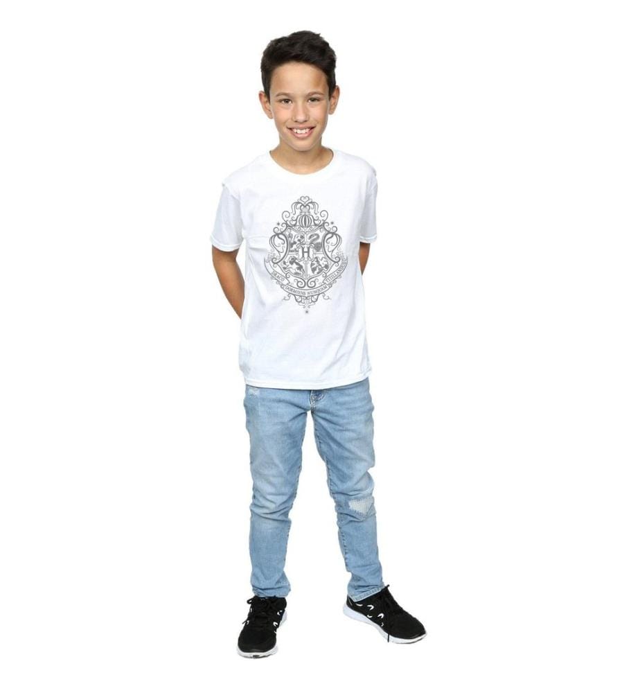 Harry Potter - T-shirt manches courtes motif/style emblème de Poudlard HOGWARTS DRACO DORMIENS - Garçon