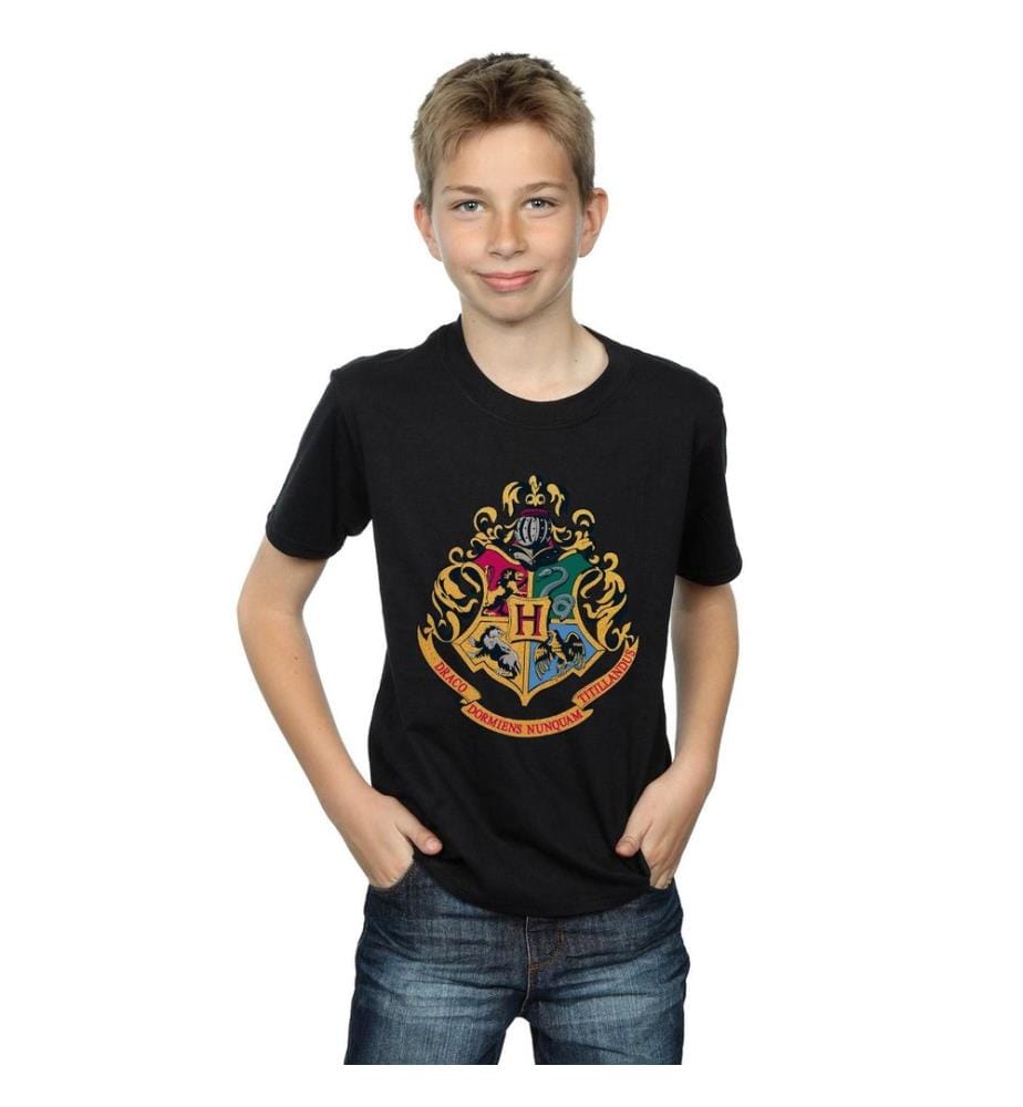 Harry Potter - T-shirt manches courtes motif/style emblème de Poudlard HOGWARTS - Garçon