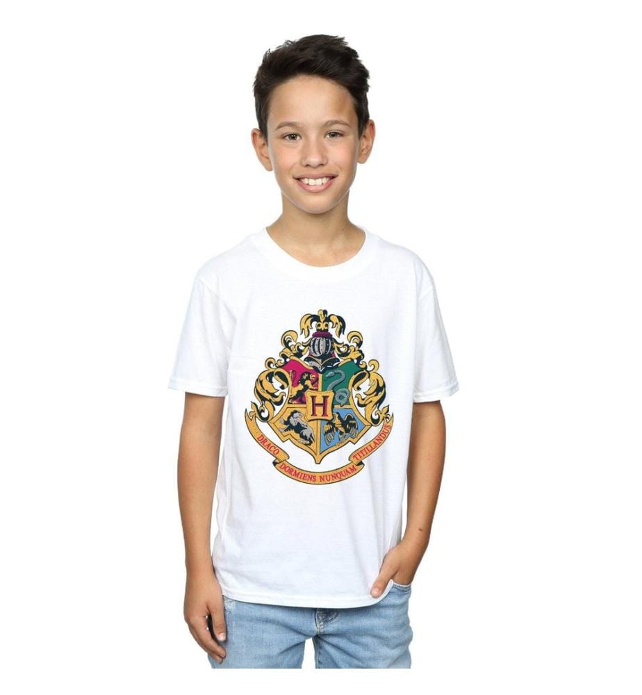 Harry Potter - T-shirt manches courtes motif/style emblème de Poudlard HOGWARTS - Garçon