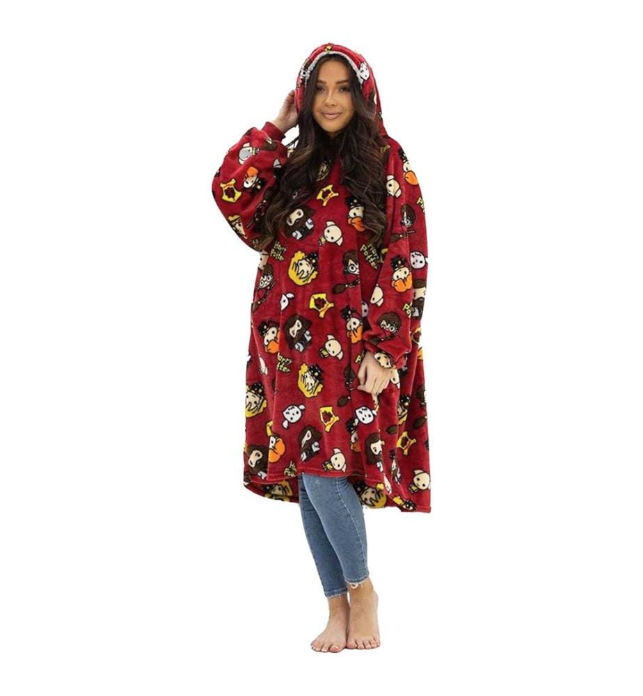 Harry Potter - Deckenhoodie für Herren/Damen Unisex, Sherpa-Futter, Fleece, Übergross