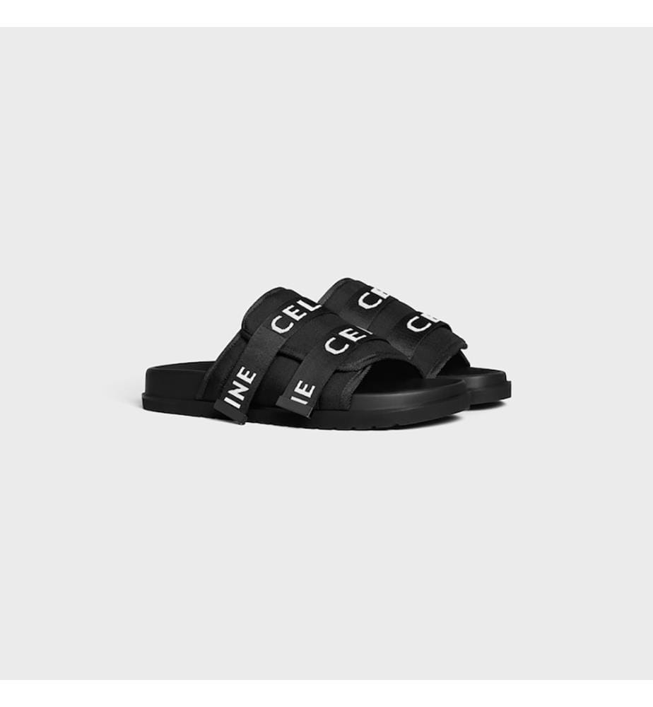 Pantofole Pitea in jacquard «Céline» - Bianco e nero