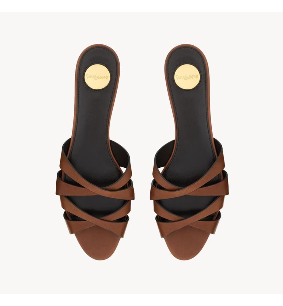 Chandelle Leder Pantoletten - Bruciato