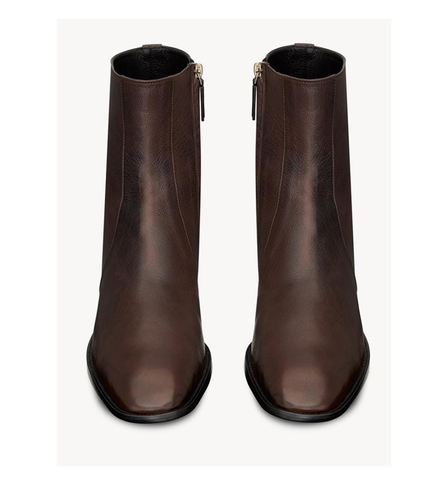 Bottines Stanton en cuir grainé - Brun