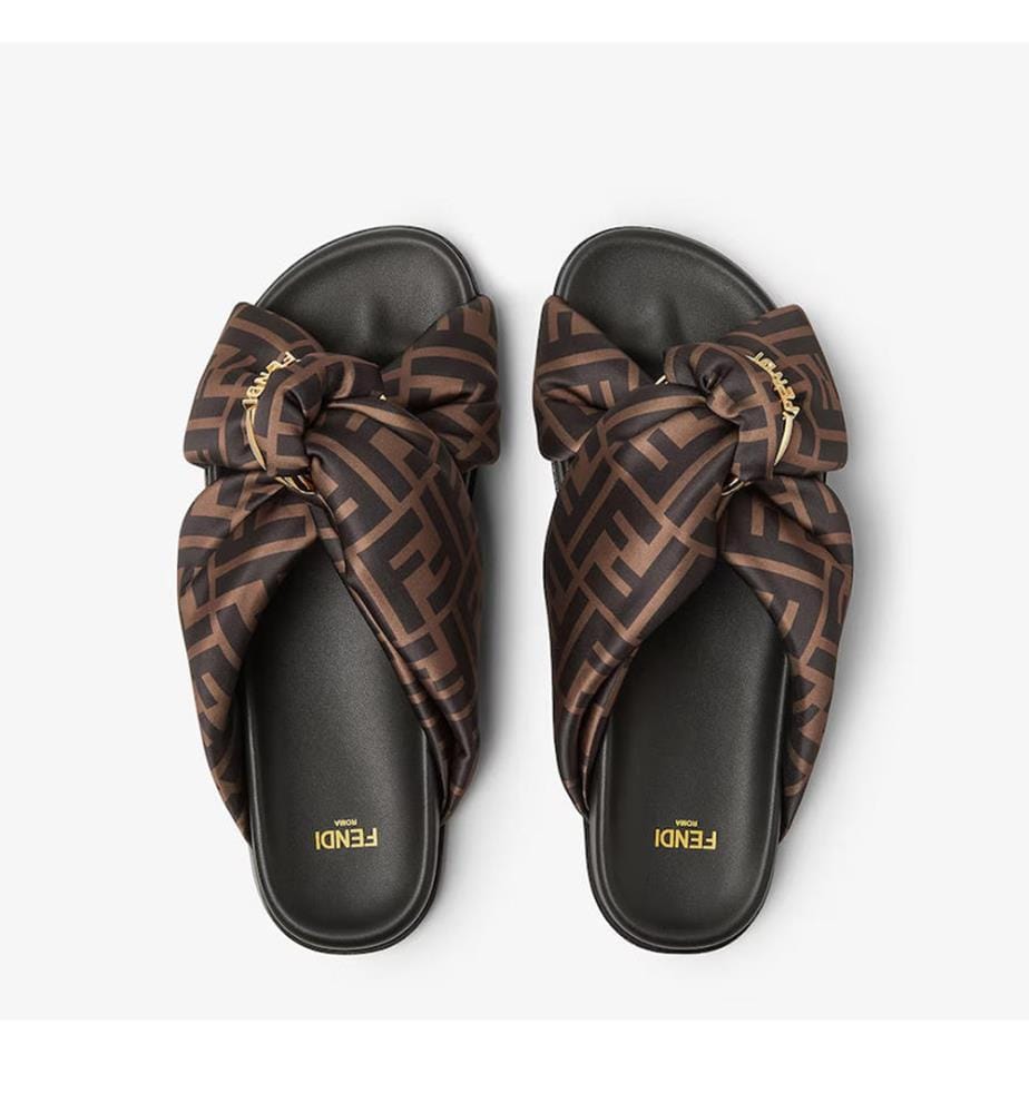 Feel Mules in raso Ff - Marrone