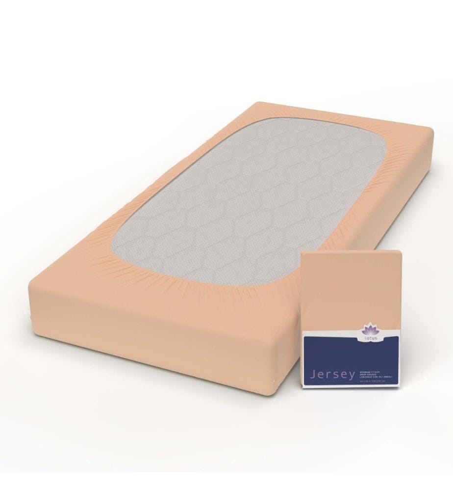 LOTUS - Jersey Fix Comfort, Aprikose 100x200cm apricot - 140-160 x 200 cm