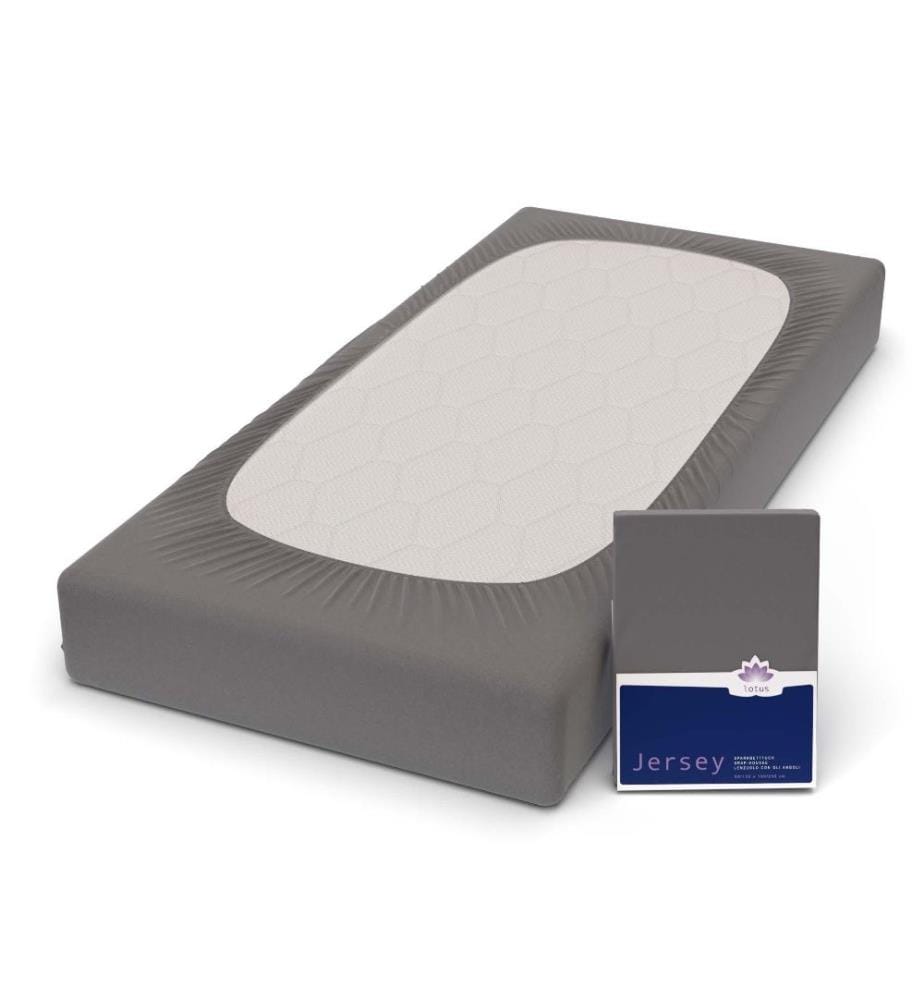 LOTUS - Jersey Fix Comfort, Dunkelgrau 100x200cm Dunkelgrau - 140-160 x 200 cm