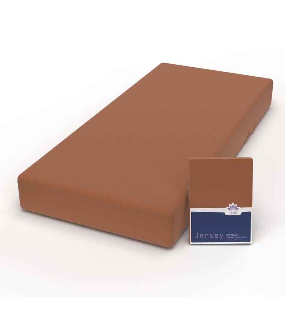LOTUS - Drap-housse jersey confort cannelle - 140-160 x 200 cm