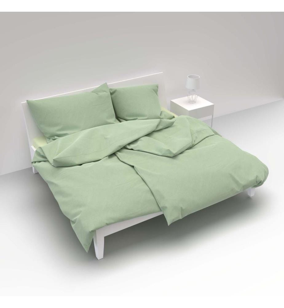 LOTUS - Bettwäsche Satin uni salbei - 160 x 240 cm