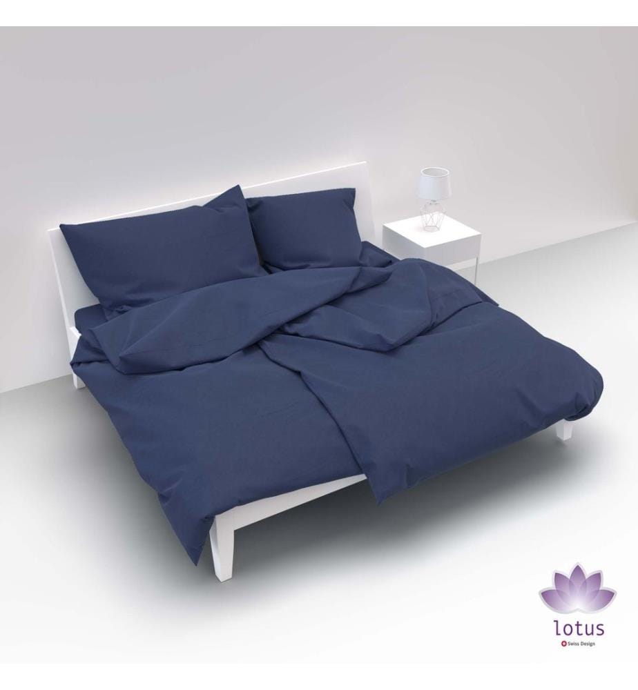 LOTUS - Bettwäsche Satin uni nachtblau - 240 x 240 cm
