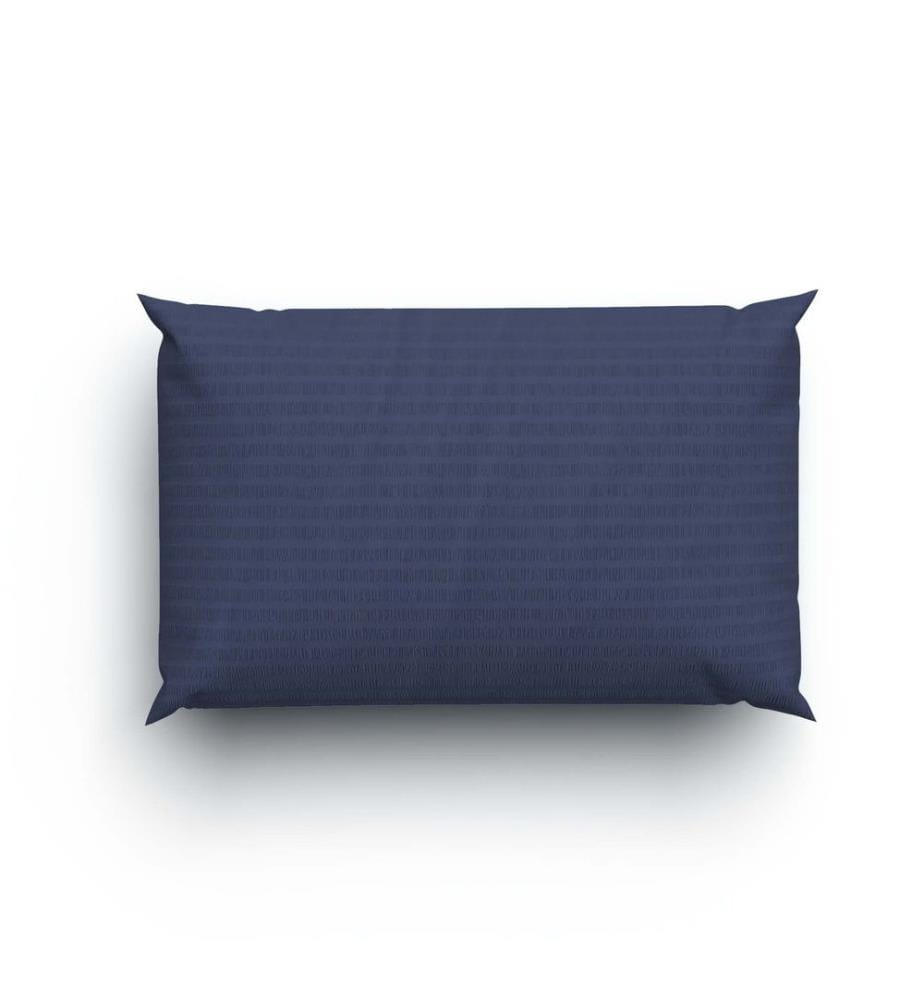 LOTUS - Literie Satin Seersucker uni bleu nuit - 65 x 100 cm