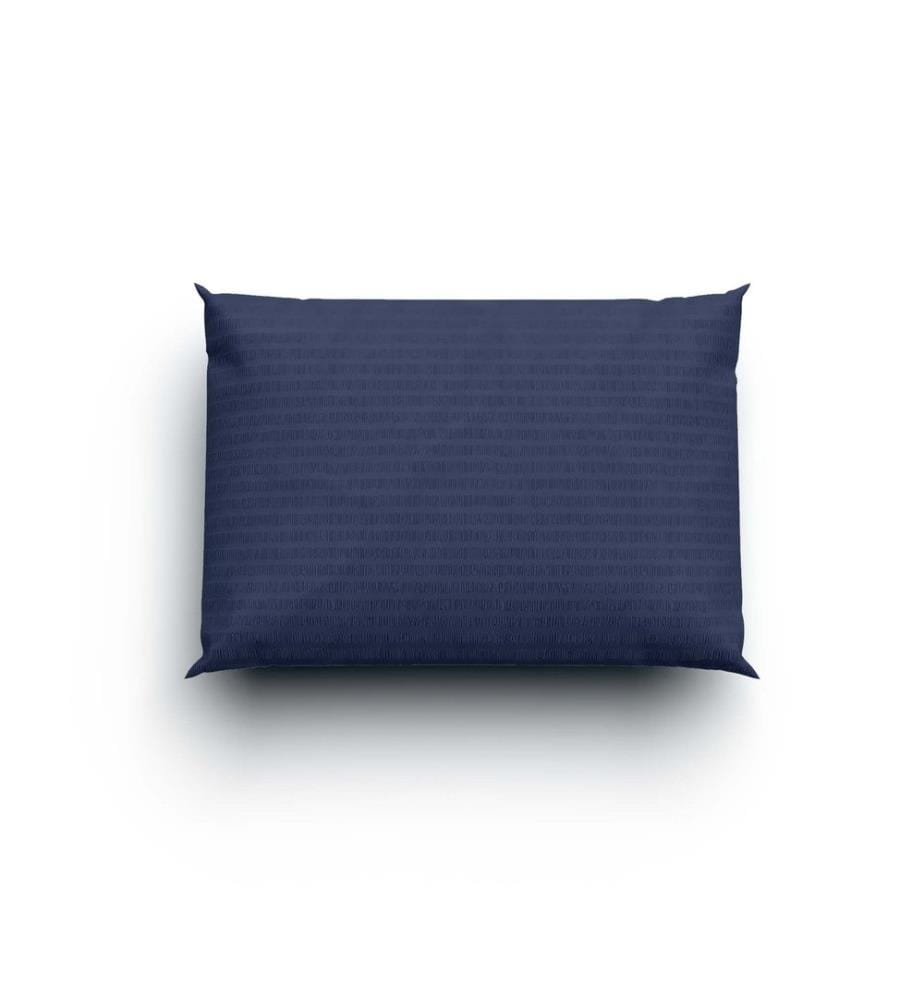 LOTUS - Literie Satin Seersucker uni bleu nuit - 50 x 70 cm