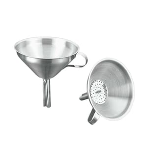 Entonnoir avec tamis 13cm, acier inoxydable