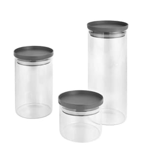 Lot de 3 boîtes de conservation verre borosilicate Aroma - 0.45 L, 1 L, 1.5 L, boîte couleur