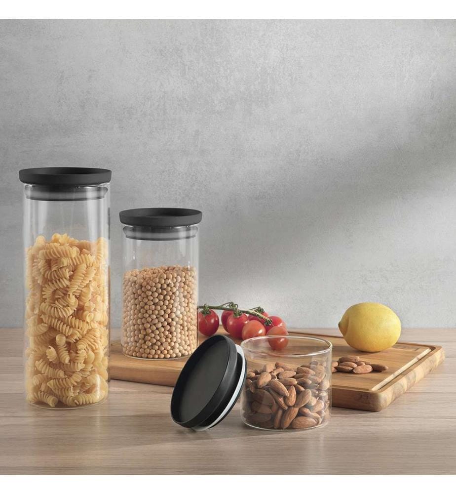 Lot de 3 boîtes de conservation verre borosilicate Aroma - 0.45 L, 1 L, 1.5 L, boîte couleur
