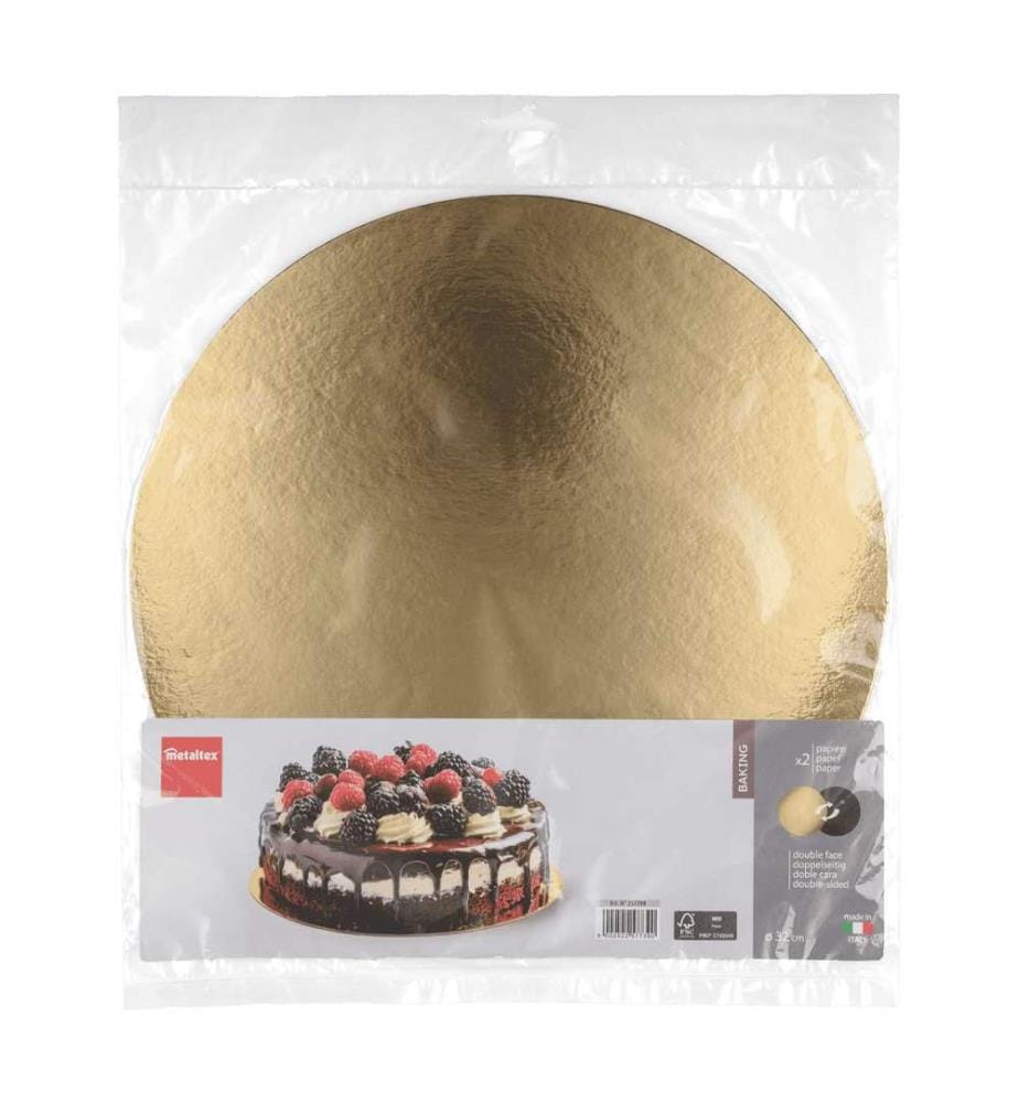 Set 2 cardboard cake boards, double side, 32cm
