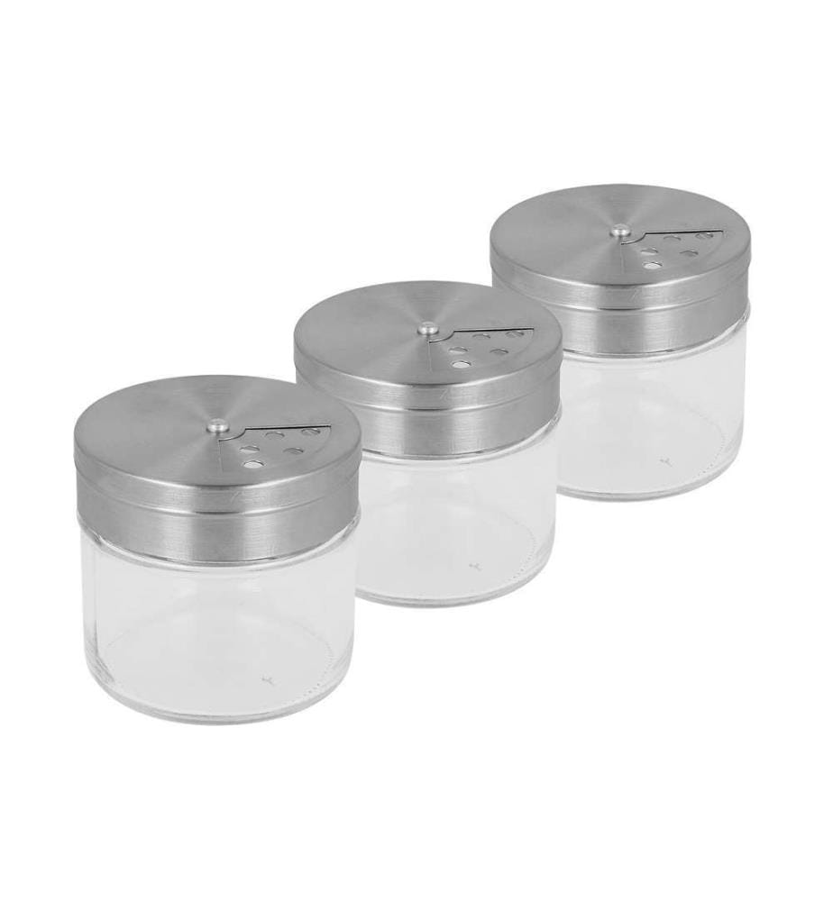 Salière à épices verre/ inox - 100ml