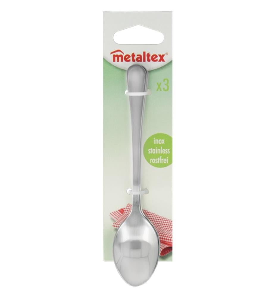 3er-Set Kaffeelöffel aus Edelstahl - Silber