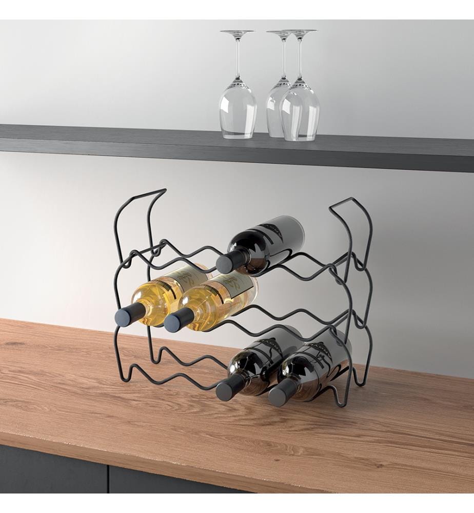 Set of 3 Bottle Racks, Stackable Lava For 12 Bottles