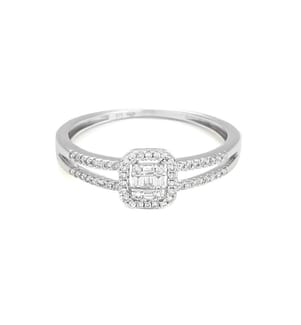 Brillants Baguettes Ring - White Gold