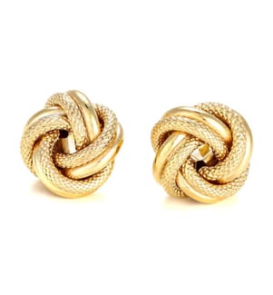 Earrings Twisted Knot 10mm - Yellow Gold and