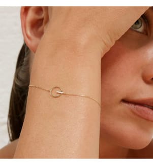 Bracelet Barette Encerclée - Yellow Gold 375/1000