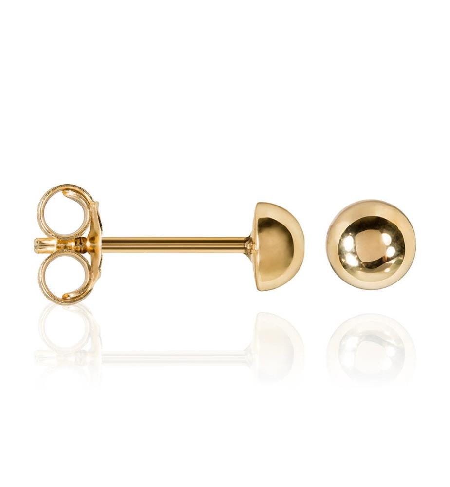 Half Ball Earrings - Yellow Gold