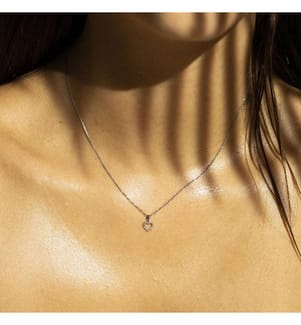 Mini heart pendant - White gold 375/1000