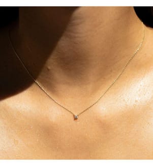 Solitaire necklace - Yellow gold 375/1000