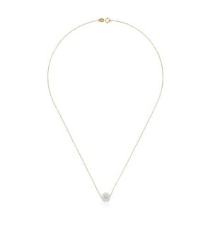 Crystal bubble necklace - 375/1000 yellow gold and zirconium